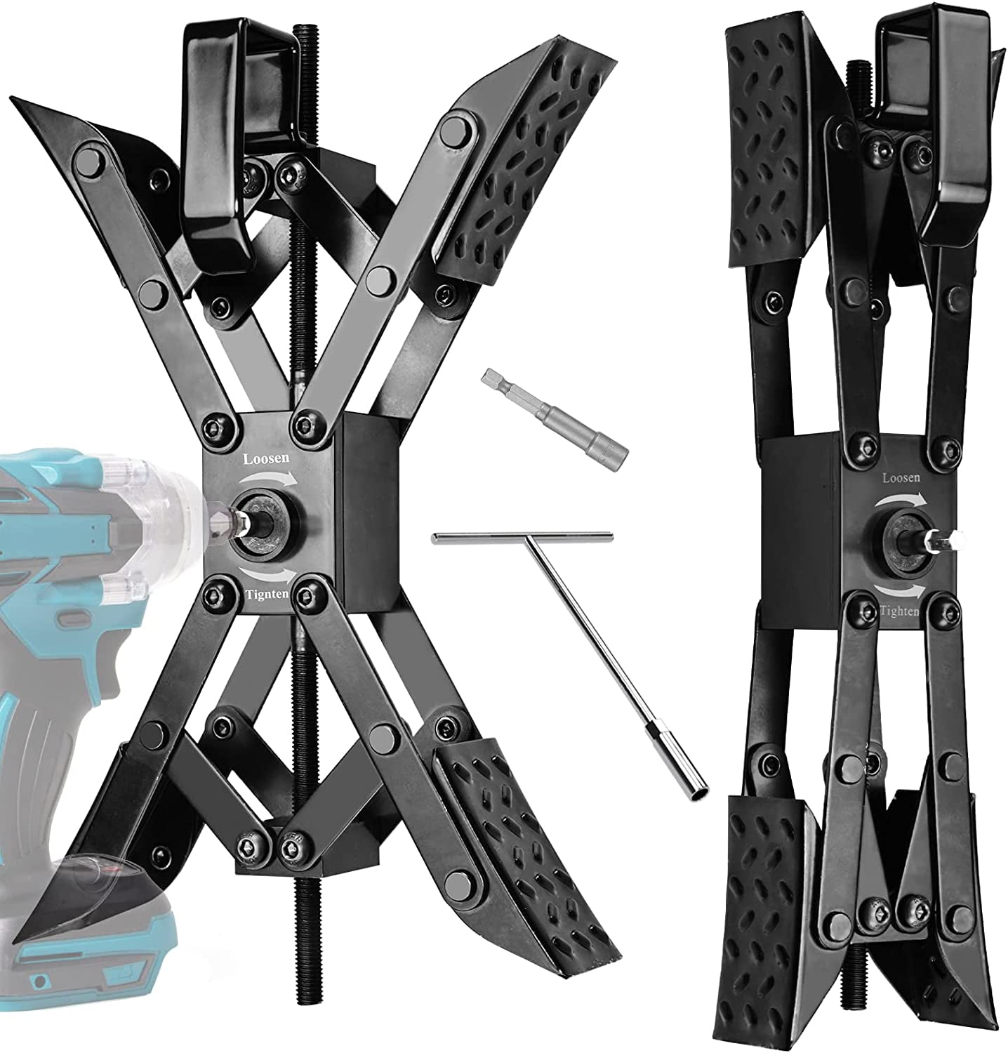 RV Wheel Chock Stabilizers 2 Pack (Allow Drill Adjust) Dual Axel Tire