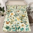 thumbnail image 2 of Castle Fairy Chic Floral Flowers Twin Sheet Sets 3pcs for Female Men Women,Flying Butterfly Twin Fitted Sheet Microfiber,Retro Vintage Aesthetic Breathable Flat Sheet,Ultra Soft Home Decor, 2 of 7
