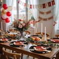 thumbnail image 5 of Japanese Style Round 15 Inch Placemats Set of 4, Modern Cranes Cherry Flower Wave Red Brown HeatResistant Non Slip Place Mats for Dining Table, Wipeable Braided Kitchen Table Mats for Housewarming, 5 of 9