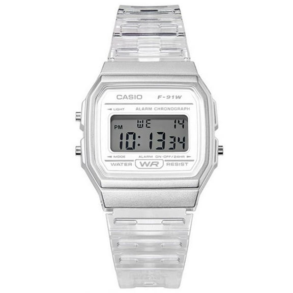 Casio Unisex Resin Wristwatch, White, (F91WS-7)