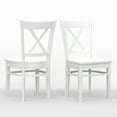 thumbnail image 2 of Cross Back Solid Wood Dining Chairs in White (Set of 2), 2 of 4