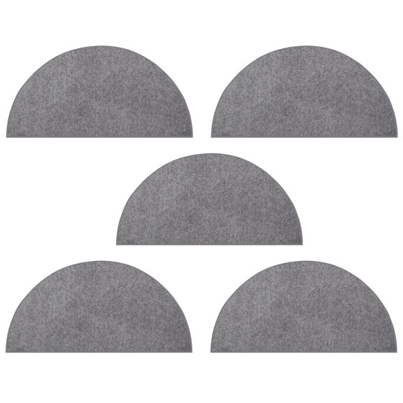 Furnish My Place Modern Plush Solid Grey Color Rug - Pets and Kids Friendly Rug, Indoor/Outdoor Mat, Area Rugs Great for Kids, Pets, Event, Living Room, Made in USA, 18" x 36" Half Round - Set of 5