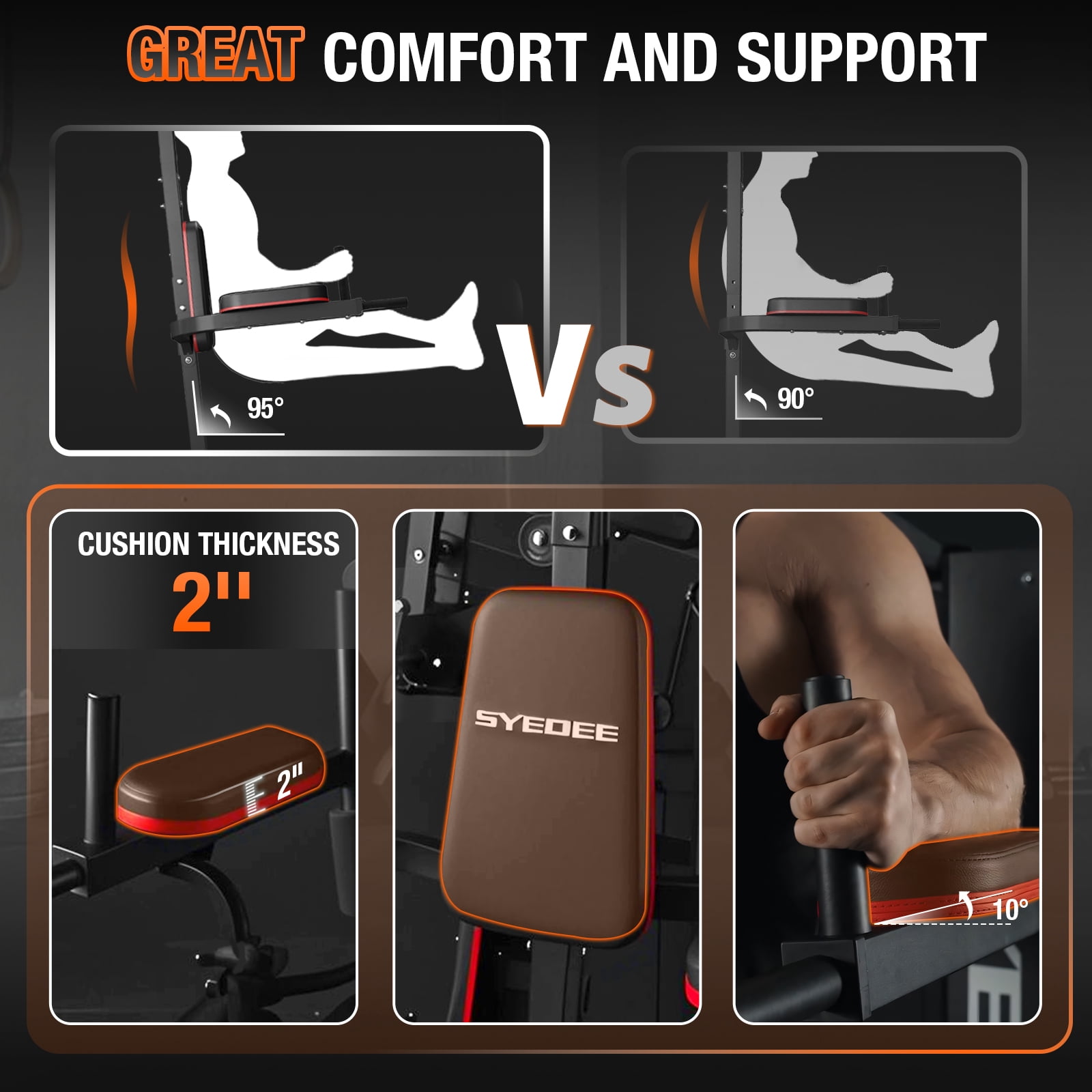 Syedee Home Gym Station, Workout Station With 150LBS Weight Stack, Home Gym Equipment With Power Tower for All Body Training