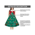 thumbnail image 3 of Christmas Dress for Women, Christmas Style Pattern Lace Sleeveless Round Neck Midi Dress for Holiday Christmas Party, 3 of 4