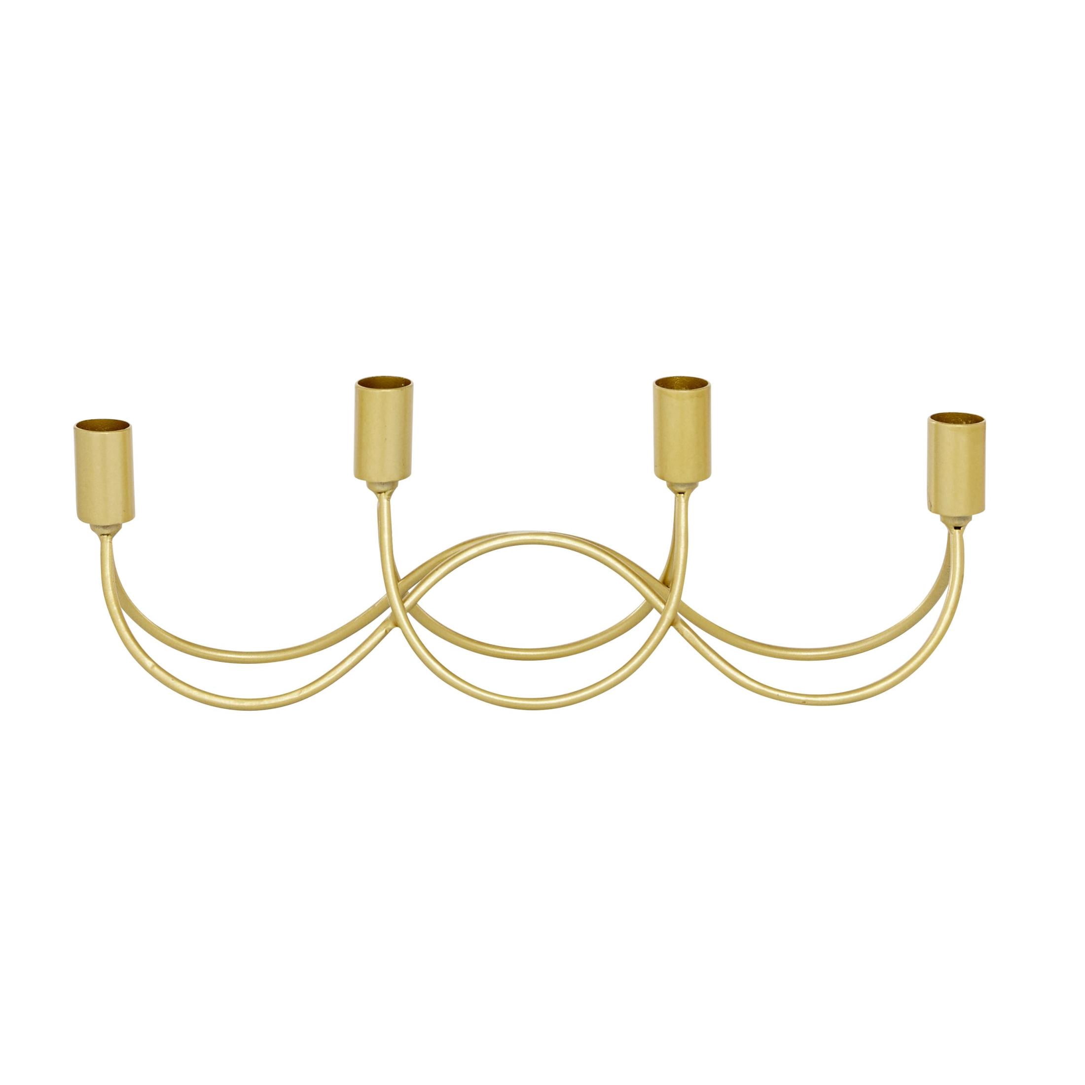 CosmoLiving by Cosmopolitan 4 Holder Gold Metal Candelabra