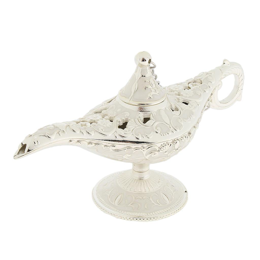Metal Aladdin Lamp Magic Vintage Home Tea Oil Pot Arabian Art Craft Gift Rare 