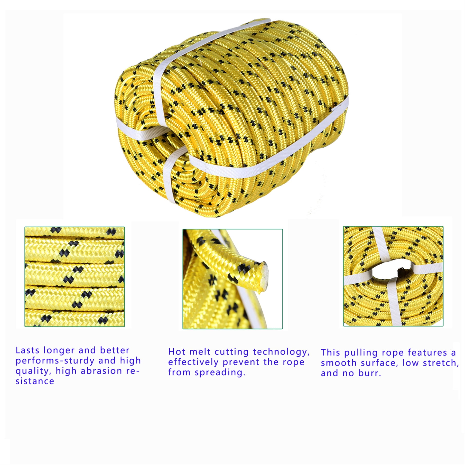 Tree Work Rigging Rope 1/2 In X 150 Ft Black Tree Climbing Rope ...