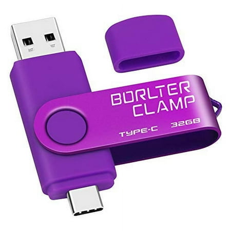32GB USB Type-C Flash Drive, BorlterClamp USB C 3.0 Jump Drive Memory Stick Dual Port for Android Smartphones Samsung Galaxy S10/S9/S8/Note 9, LG, Huawei, Tablets & Computer (Purple)