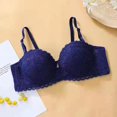 thumbnail image 1 of 1/2 cup thin lace bra women's adjustable upper support gathered underwear, 1 of 6
