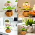 thumbnail image 4 of Crochet Potted Plants with LED Light Handmade Crochet Bellflower Mini Knitted Fake Flower Simulation Immortal Flower, 4 of 8