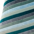thumbnail image 5 of Beautiful 20" x 20" Blue Variegated Stripe Velvet Decorative Pillow by Drew Barrymore, 5 of 5