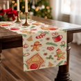 thumbnail image 3 of Christmas Gingerbread Man House Dining Table Runner, Xmas Peppermint Candy Ball Stocking Coffee Burlap Kitchen Decoration, Winter Holiday Indoor Outdoor Home Decor Party Supply 13 x 72 Inches, 3 of 3