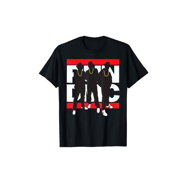 Men's T-shirts are made of 100% cotton,Run DMC official Silhouette Band T-Shirt