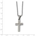 thumbnail image 3 of Stainless Steel .03 Carat Diamond Cross Pendant 22 Inch Ball Chain Necklace Charm Religious, 3 of 7