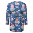 thumbnail image 4 of Jienlioq Hauts Grande Taille pour Femmes T-Shirt Imprimé Mode Manches 3/4 Blouse Col Rond Hauts Décontractés Remise, 4 of 5