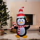 thumbnail image 1 of Inflable Navideño de Pingüino con Bastón y Bufanda La Merced Pingüino Tierno Con Bastón Poliéster PU Alta Resistencia Iluminación Led, 1 of 7