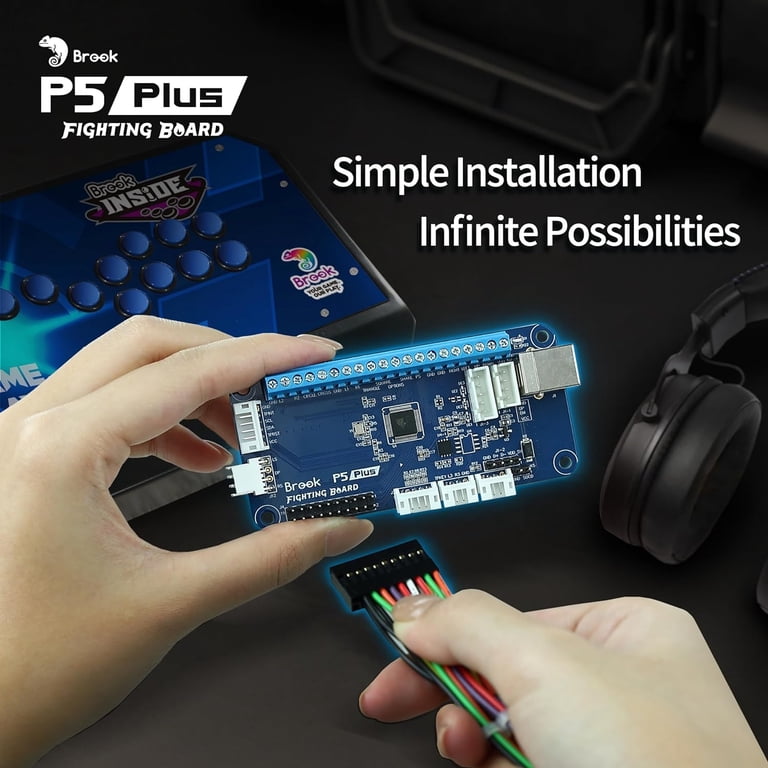 Brook P5 Plus Fighting board with a Sticker - Pre-Installed Header