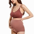 thumbnail image 4 of Aboser Women's Maternity 2 Piece Outfit Set Nursing Bras for Breastfeeding and High Waisted Underwear Sets Pregnancy Matching Set, 4 of 8
