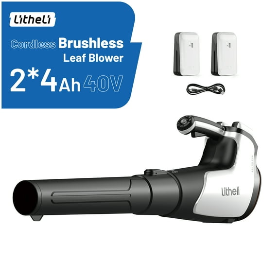 Litheli 2x20V 560CFM Brushless Leaf Blower, U20 Series Electric Leaf Blowers Battery Powered for Blowing Leaf, Dust, Snow, Debris, with 2x4.0Ah Portable Battery Included