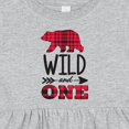 thumbnail image 4 of Inktastic Plaid Bear Wild and 1 with Arrow Girls Baby Dress, 4 of 5