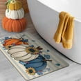 thumbnail image 6 of Fall White Blue Pumpkin Decorative Front Door Mat, Autumn Sunflower Stripes Doormat Indoor Outdoor Non-Slip Floor Entryway Rug, Thanksgiving Seasonal Home Kitchen Decoration 17x30 Inch, 6 of 6