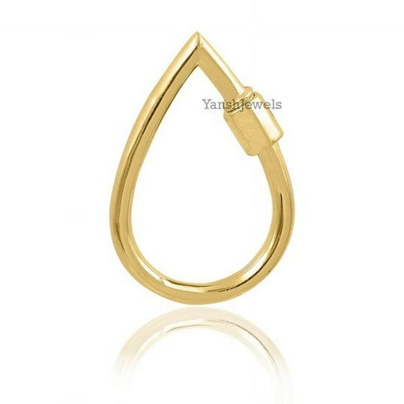 Silver gold plated oval drop carabiner lock jewelry