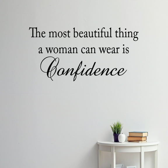 VWAQ The Most Beautiful Thing a Woman Can Wear is Confidence Vinyl Wall Decal Quote Home Decor