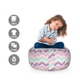 thumbnail image 2 of Chevron Storage Toy Bag Chair, Contemporary Pattern with Zigzag Lines in Pastel Tones, Stuffed Animal Organizer Washable Bag, Small Size, Multicolor, by Ambesonne, 2 of 3