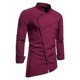 thumbnail image 1 of Camisa retro de manga larga con cuello alto y bloques de color para hombre - Poliéster, transpirable y casual, 1 of 5