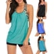 thumbnail image 3 of Aleumdr - Tankini con tirantes y espalda en T para mujer, estampado a rayas, con pantalones cortos Zhivalor HMJM392-7, 3 of 5