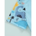 thumbnail image 6 of Baby Boys Swimsuit Set Summer Dinosaur Printed Short Sleeve Rash Guard and Swim Trunks Swimwear Beachwear, 6 of 9