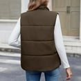 thumbnail image 6 of Hueook Womens Winter Jacket Women's Fashion Solid Color Sleeveless Jacket Sleeveless Jacket Brown S, 6 of 7