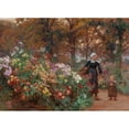 thumbnail image 2 of Théophile Louis Deyrolle 14x11 Black Ornate Wood Framed Double Matted Museum Art Print Titled: The Picking of Flowers in Brittany, 2 of 5