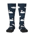 thumbnail image 2 of Picia Women Crew Soft Moisture-wicking Socks Cartoon Swan Pattern Design Cotton Socks, One Size fit All, 2 of 9