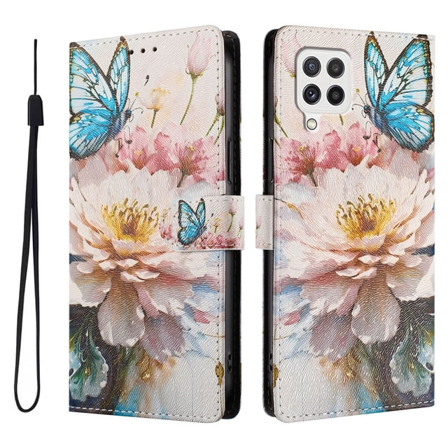 FOXDOCK Funda Tipo Cartera para Samsung Galaxy A22 4G con Soporte y Correa – Diseño de Patrones Lindos