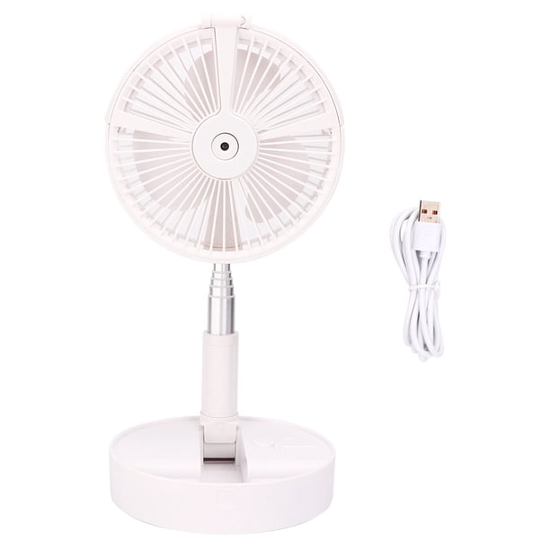 Ventilador de escritorio portátil telescópico plegable, atomizador, hidratante, LED, carga USB