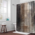 thumbnail image 5 of Brown White Modern Art Abstract Painting Fabric Shower Curtain Brown Black Washable Shower Curtains for Bathroom, Waterproof Bath Curtain with Hooks Home Decor 36x72in, 5 of 8