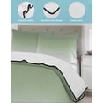 thumbnail image 4 of Quilts Twin Size Bedding Set, Sage Green Lightweight Quilted Comforter, Farmhouse Sage Green Ombre Soft Reversible Bedspread Coverlet with Pillow Covers for All Season, 68" x 86", 4 of 7