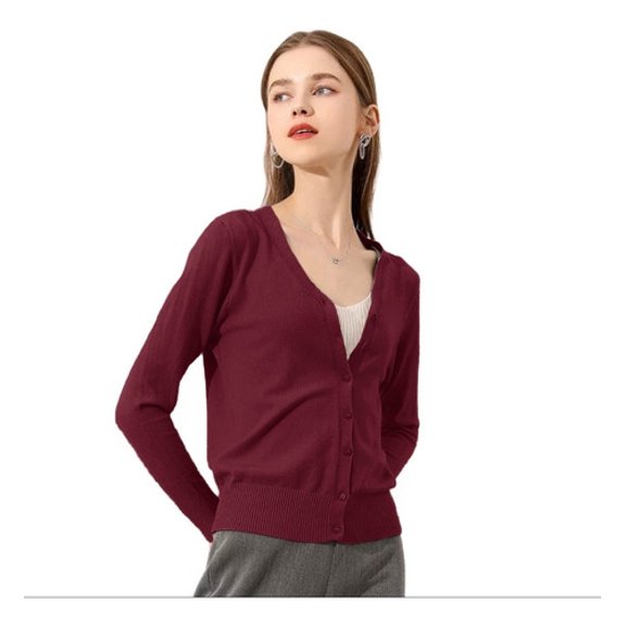 Sueter Mujer Moda Sweater Dama Abierto Botones Abrigo Ligero LOLE  Sueter