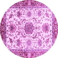thumbnail image 1 of Ahgly Company Indoor Round Oriental Purple Modern Area Rugs, 3' Round, 1 of 4