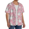 thumbnail image 2 of Sikiie Rabbit And Flower Men's Wrinkle Free Untucked Cuban Shirt Business Casual Button Down Shirts Short Sleeve ShirtLarge, 2 of 5