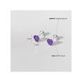 thumbnail image 5 of Delicate Simulated Amethyst Heart Girls Earrings Screw Back - 14k White Gold, 5 of 7