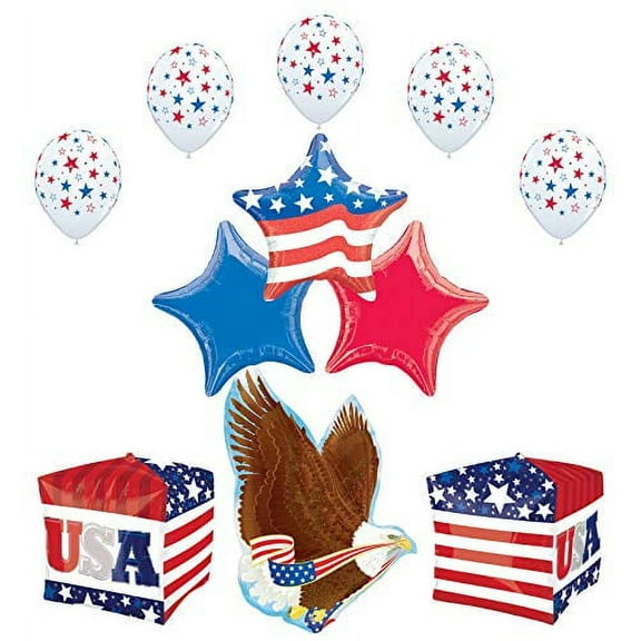 Mayflower Products Patriotic Party Supplies 4th of July USA Eagle Stars and Stripes Balloon Bouquet Decorations
