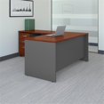 thumbnail image 2 of Carell Furniture Transitional Engineered Wood Desk with File Cabinet in Gray, 2 of 9