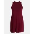 thumbnail image 6 of Time and Tru Women’s Sleeveless Knit Swing Dress, Sizes XS-XXXL, 6 of 6
