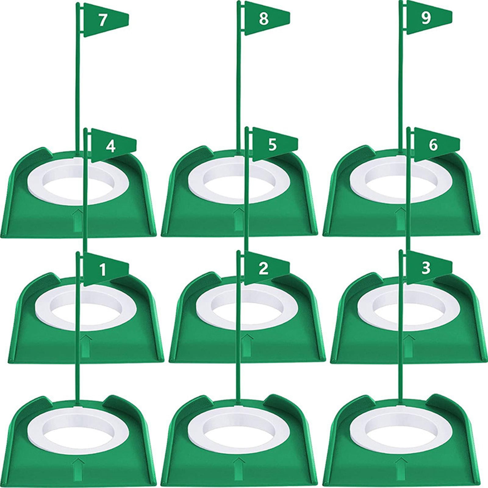 9x Golf Putting Cup and Flag, Putt Training Hole Surface Regulation