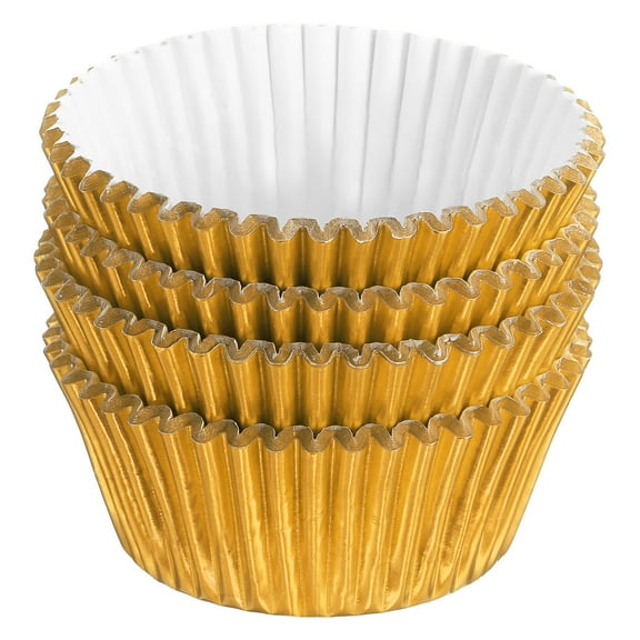 Metallic Foil Cupcake Liners for Baking Cupcake, 100Pcs Cupcake Muffins Liners Cupcake Holders, Gold