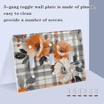 thumbnail image 3 of Yayeee Toggle Light Switch Wall Plate 2-Gang 4.56"x4.48" Decorative Outlet Cover, Plaid Floral, 3 of 7