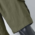 thumbnail image 6 of Bermuda Cargo Shorts for Men Summer Casual Cotton Linen Elastic Waist Straight Leg Lightweight Beach Shorts with Pockets, 6 of 9