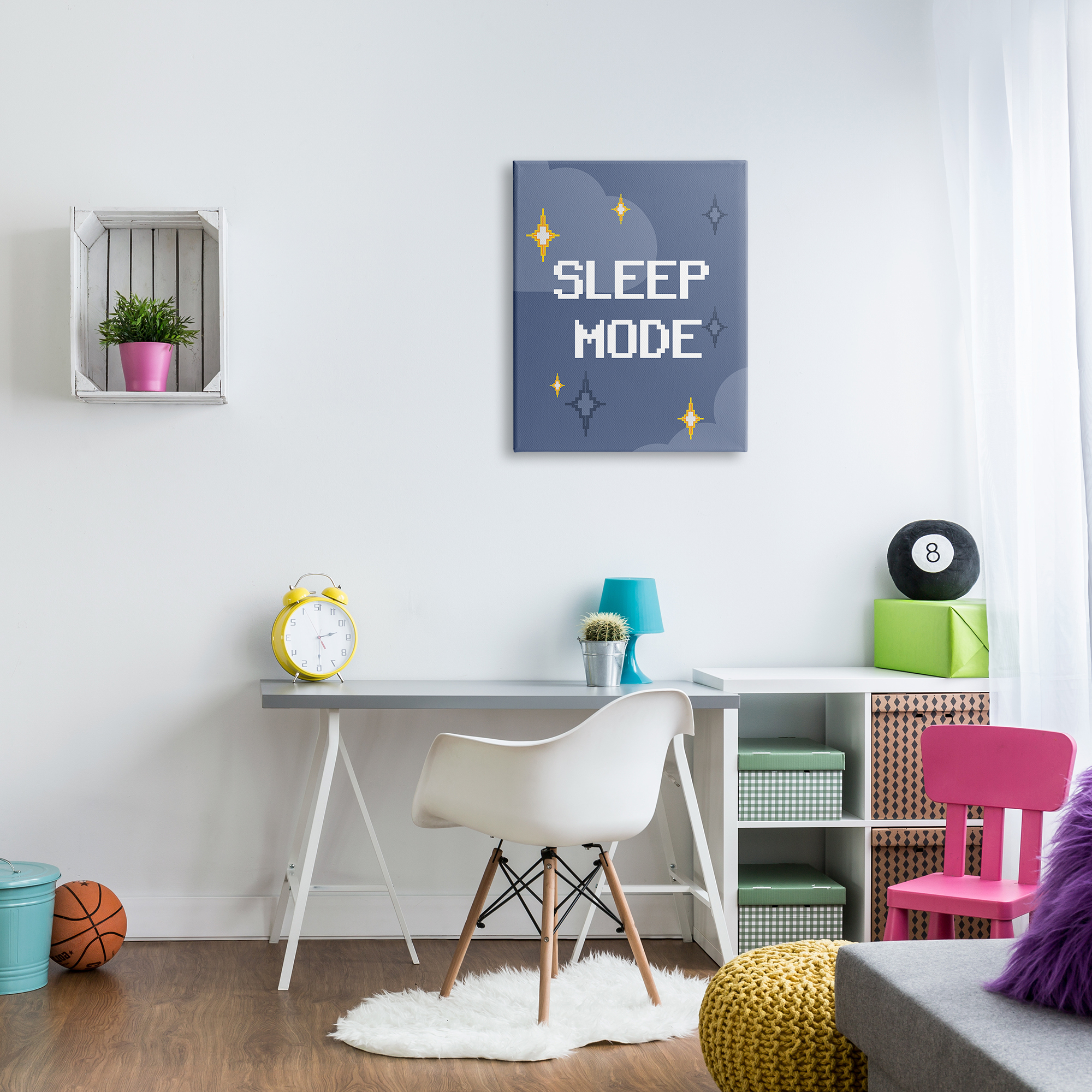 Stupell Industries Sleep Mode Pixel Stars Nature Painting Gallery Wrapped Canvas Print Wall Art, 24 x 30